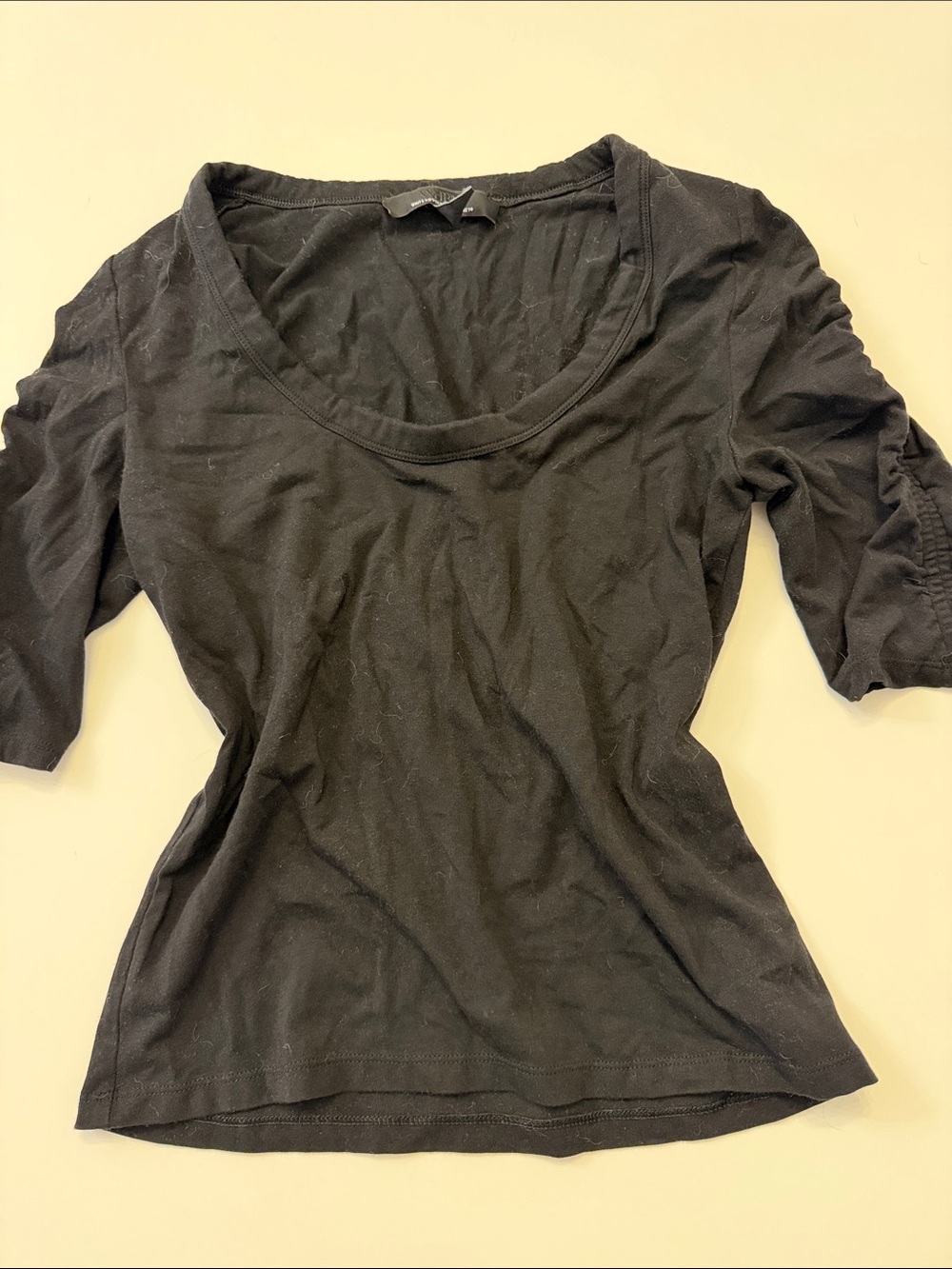 White House Black Market Black Scoop Neck Women’s Top